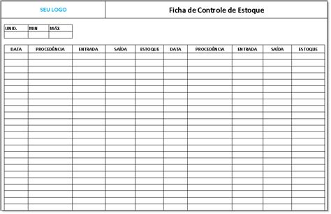 Ficha De Controle De Estoque Em Excel Smart Planilhas