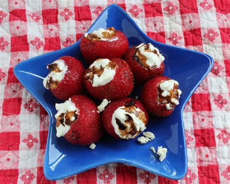 Tried In Blue Weird Recipe Wednesday Blue Cheese Stuffed Strawberries With Balsamic Drizzle