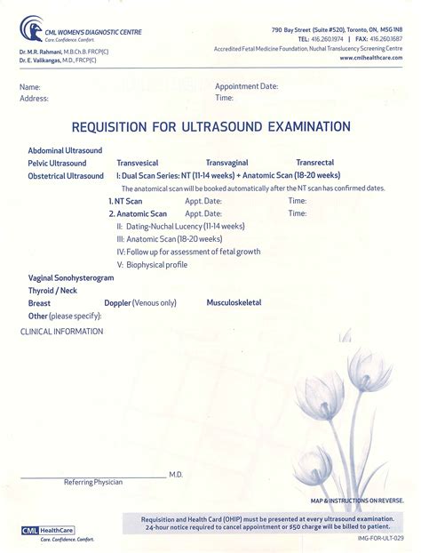 Cml Womens Diagnostic Centre Requisition For Ultrasound Cloud Practice