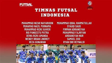 Jadwal Timnas Futsal Indonesia Di Piala Asia Futsal Indonesia Vs