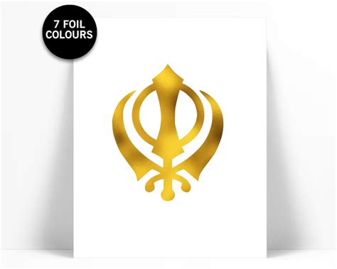 Khanda Real Gold Foil Art Print Sikh Art Print Gold Foil Etsy