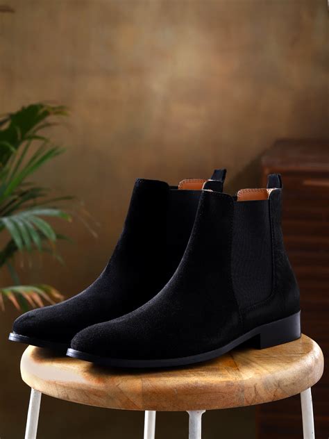 Italian Suede Leather Boots - Black – Lozano