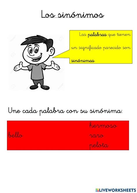 Los Sinonimos Online Pdf Activity Live Worksheets