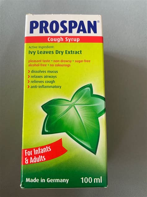 Prospan Cough Syrup For Infants And Adult Health And Nutrition Medical