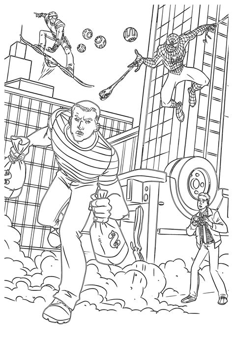 Coloriage Spiderman Vol à Imprimer Gratuit pour Adultes et Enfants