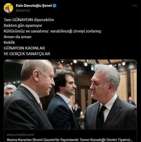 Erdoğan Tamer Karadağlı yı Devlet Tiyatroları Genel Müdürlüğü ne atadı