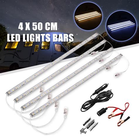 X V Led Hard Rigid Strip Lights Bars Cool White Camping Boat