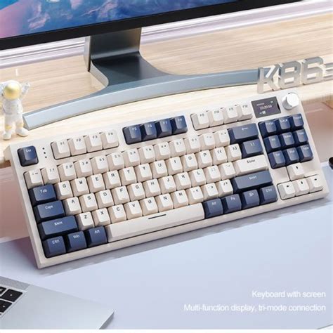 Bàn Phím Cơ Shark K86 RGB 3 Modes Có màn Hình Núm Vặn Hot Swap 5 Chân BOSSGEAR