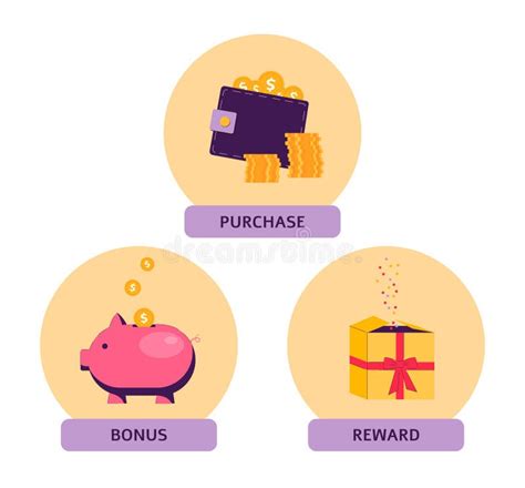 Set Of Icons And Objects Of The Loyalty Program Earn A Bonus Reward