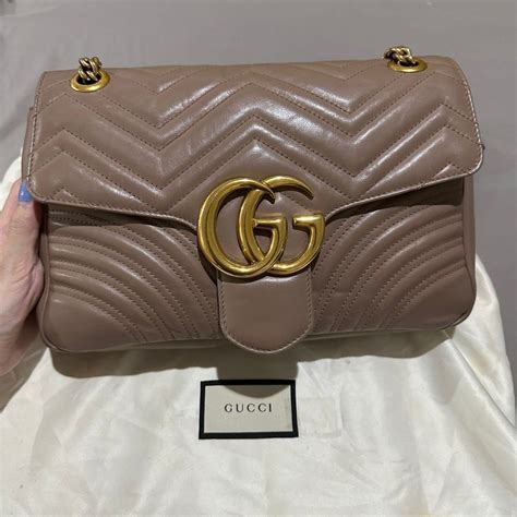 Gucci Marmont Nude Medium 2019 Barang Mewah Tas Dompet Di Carousell