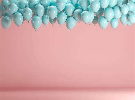 Cute Balloon Romantic Pink Background Birthday Shooting Backdrop For B