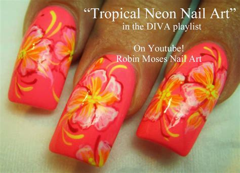 Nail Art by Robin Moses: Neon Flower Nail art to Brighten up your day ...