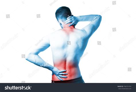 Man Naked Torso Holds On His Stock Photo 766751974 Shutterstock