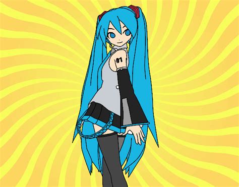 Desenho De Hatsune Miku Vocaloid Pintado E Colorido Por Usu Rio N O