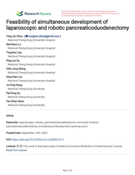 Pdf Feasibility Of Simultaneous Development Of Laparoscopic And