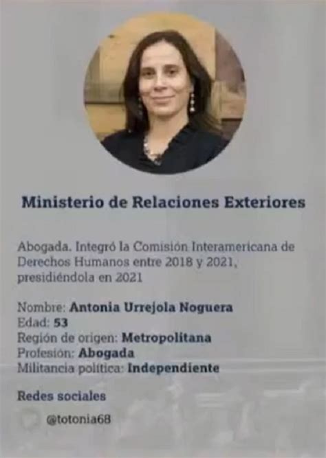 Ministra RREE Antonia Urrejola El Observador