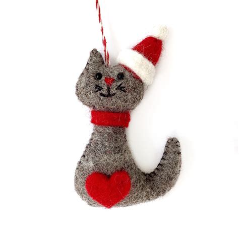 Cat Ornament Felt Wool Ornaments 4 Orphans®