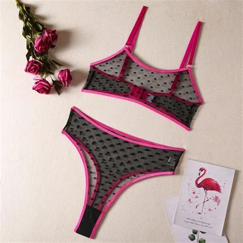 Billionm New Lingerie Set Polka Dot Sexy Women Underwear See Through Bra Panty Set Intimate