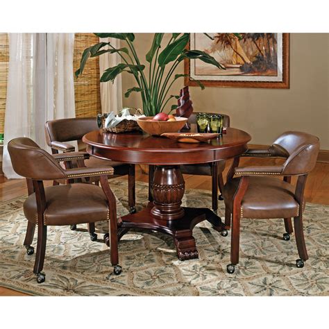 Steve Silver Tournament Arm Chairs With Casters Cherry Set Of 2