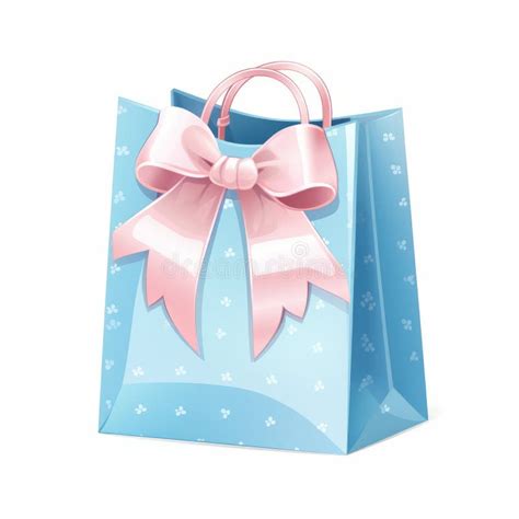 Gift Bag With Bow Of Ribbons And Handles Vector Illustration Cartoon