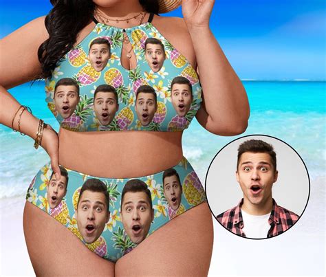 Custom Swimsuit Bathing Suit Face Bikini Personalized Face Bikini For Women Custom Photo