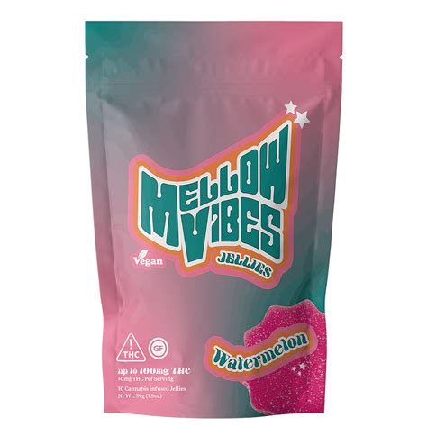 Mellow Vibes Mellow Vibes Jellies Thc 10 Pack Watermelon Leafly