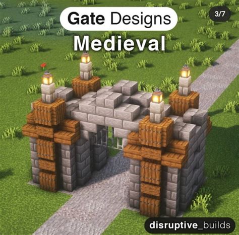 gate medieval design minecraft designs minecraft crafts minecraft
