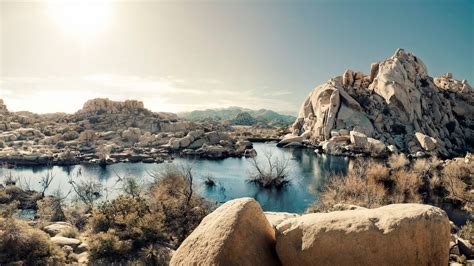 Desert Rock Formations Lake National Park California Us Wallpapers Hd