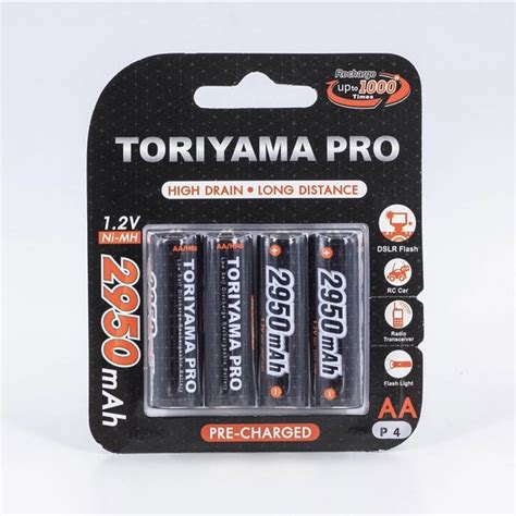 ถ่านชาร์จขนาด Aa Toriyama Pro 2950mah 1 2v แพค4ก้อน Shopee Thailand