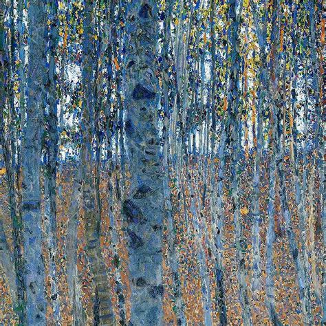 Gustav Klimt Birch Forest Digital Art by Thomas Lee - Pixels