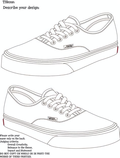 Vans Shoe Template Printable And Enjoyable Learning