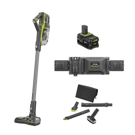 Ryobi 18 Volt One Cordless Stick Vacuum Cleaner Kit With 4 Ah Battery