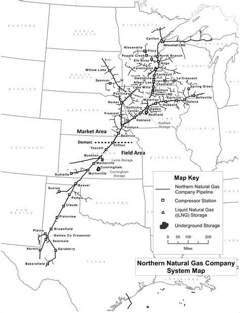 Northern Natural Gas Pipeline Map