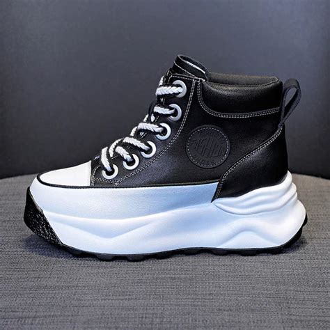 White Leather Platform Sneakers Women Cyber Techwear®