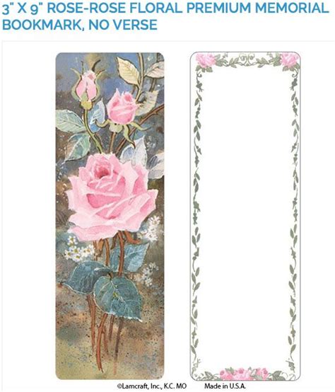 Create Laminated Memorial Bookmarks With Lamcrafts 3 X 9 Rose Rose