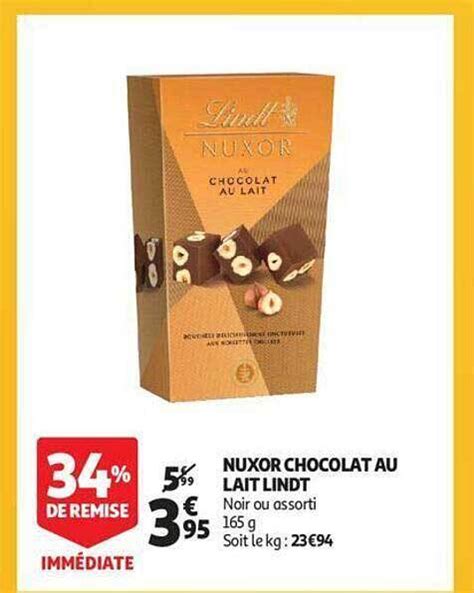 Promo Nuxor Chocolat Au Lait Lindt Chez Auchan