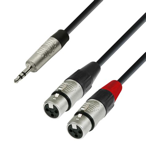 cordon adaptateur 1 mini jack 3 5 mâle Stéréo vers 2 XLR femelles REAN