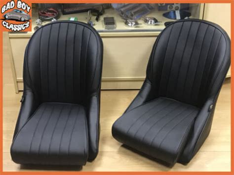 Pair Bb Vintage Classic Retro Car Bucket Seats Low Round Back Kit Car Hot Rod Ebay