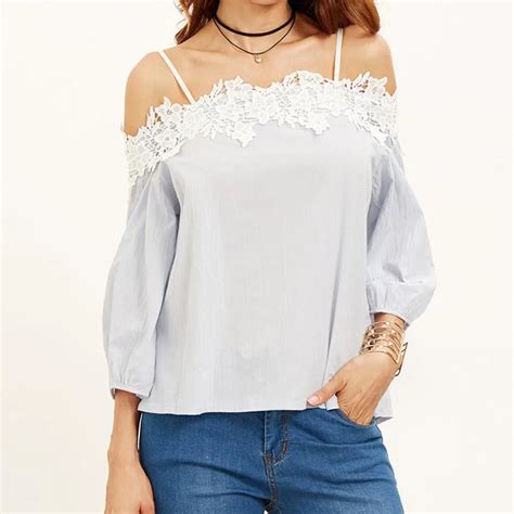 Aliexpress Buy Feitong Off Shoulder Summer Shirts Women Lace