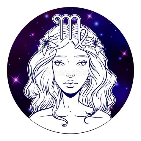 Signe De Zodiaque De Vierge Symbole D Horoscope Illustration De