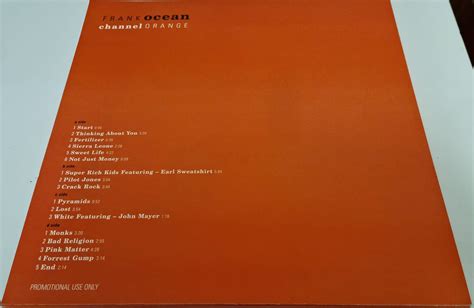 Frank Ocean Channel Orange Coloured Vinyl LP Record Vinyl Rock