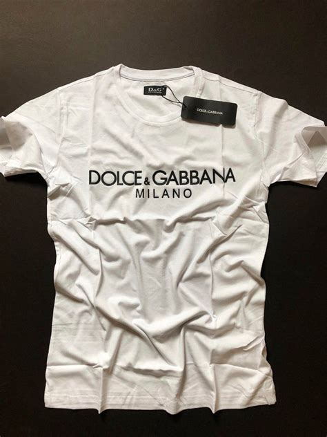 New Original Mens Dolce And Gabbana T Shirt Color White Slim Etsy