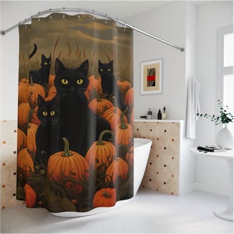 Black Shower Curtain Etsy