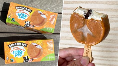 Ben Jerry S New Salted Caramel Brownie Peace Pop Taste Test Nice Or