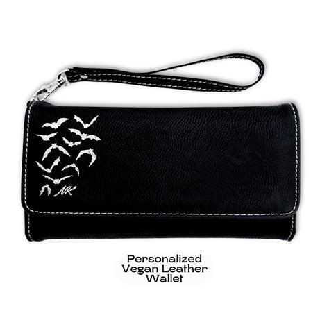 Goth Wallet Bat Wallet Personalized Cute Wallet Vegan Leather Wristlet