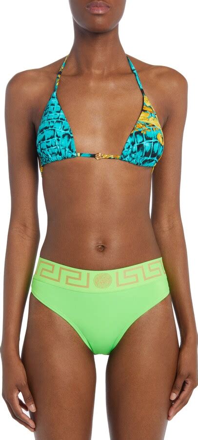 Versace Greca Band Bikini Bottoms Shopstyle Two Piece Swimsuits