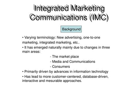 PPT Integrated Marketing Communications IMC PowerPoint Presentation