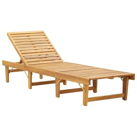 Zerodis Chaise Longue Pliante Avec Coussin Bois D Acacia Solide AB46491