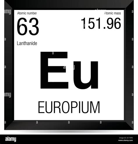 Europium Symbol Element Number 63 Of The Periodic Table Of The