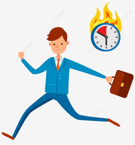 Businessman Trying To Finish Work On Time Time Young Ahead Png And